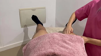 The masseur who is a pal of my girlfriend gets ultra-kinky and gives me a mitt job and a blow-job until I accomplish jizzing